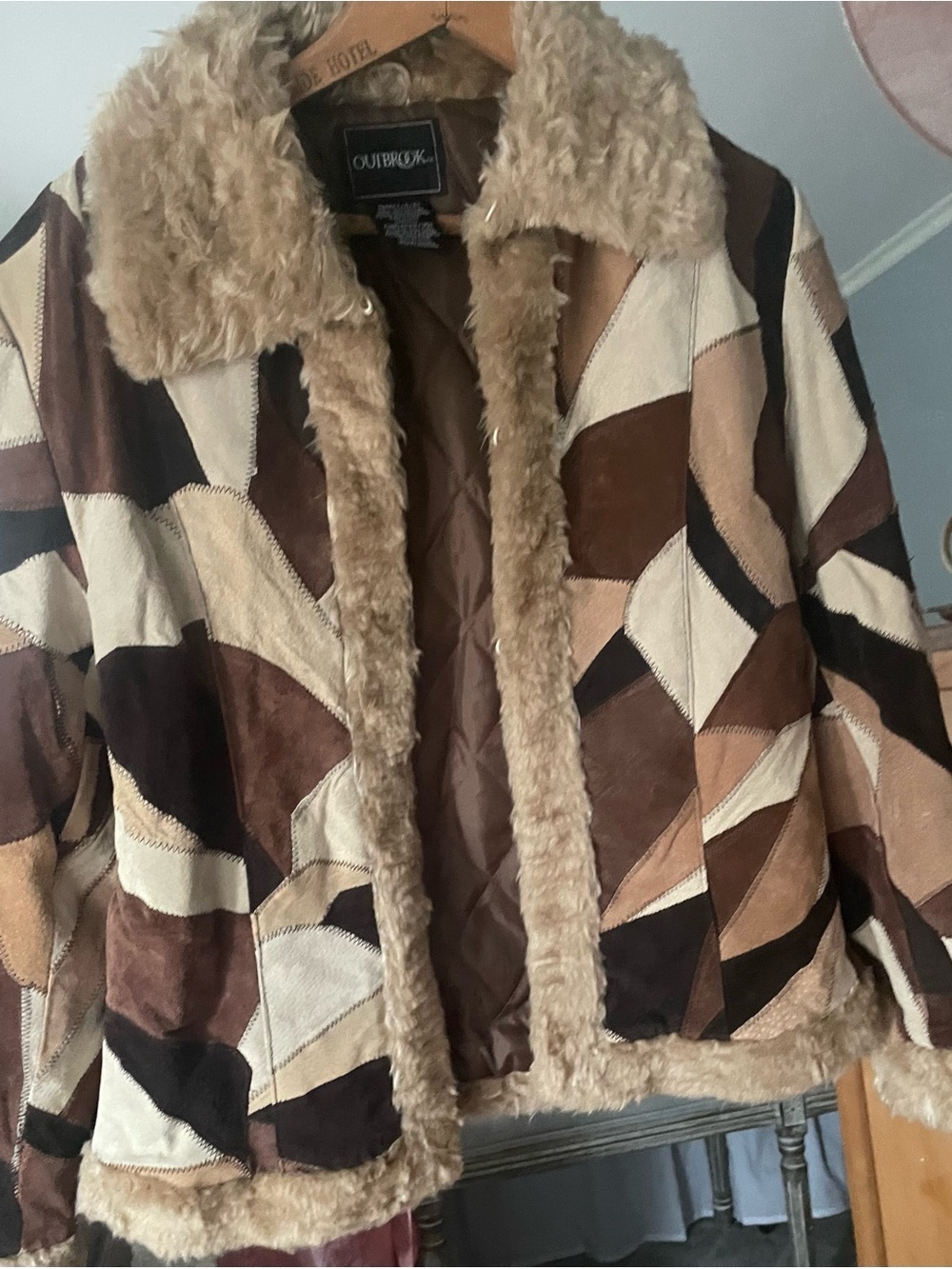Vintage Patchwork Suede Jacket - Brown Multi | Boho | Penny Lane